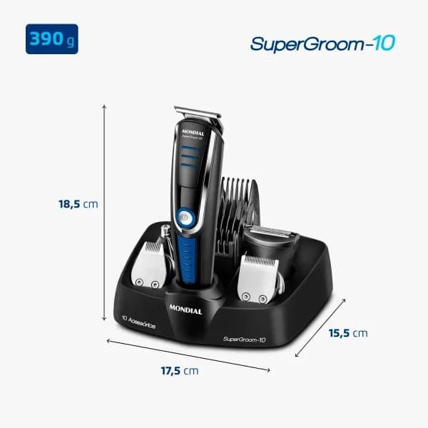 Aparador de Pelos Super Groom 10 Mondial 6W Bivolt  BG-03 banner